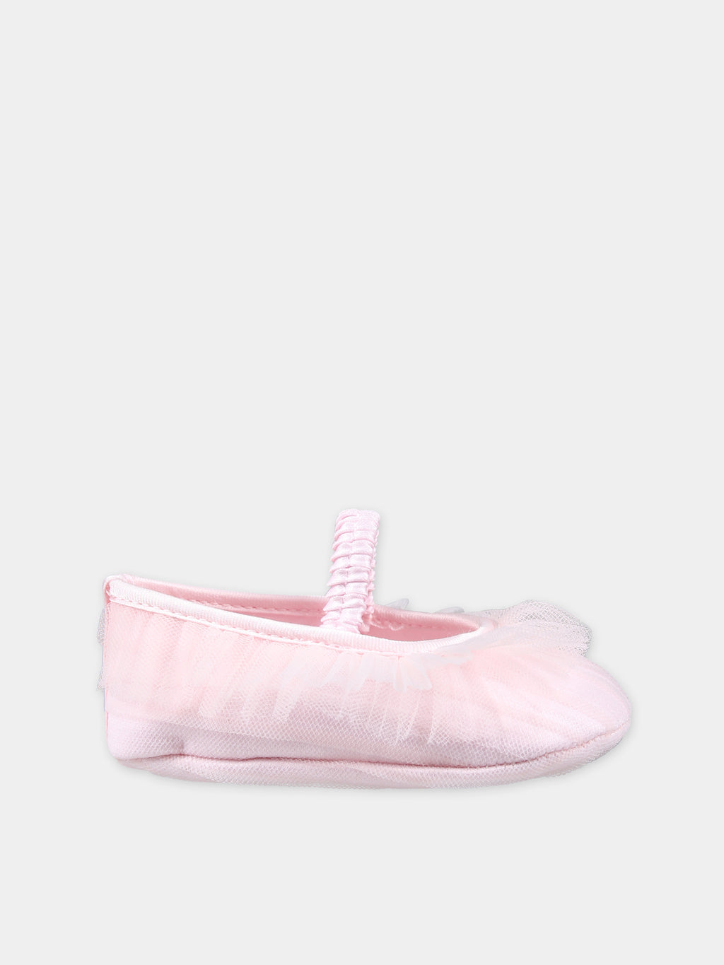 Ballerine rosa per neonata con tulle